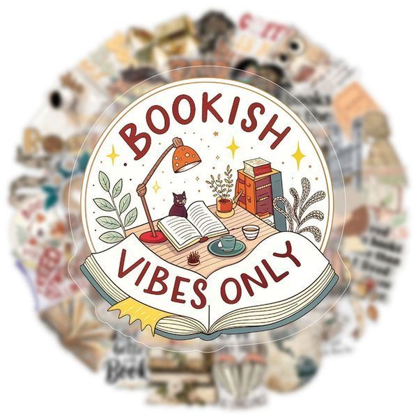 10 випадкових напівпрозорих наліпок "book lovers" фото